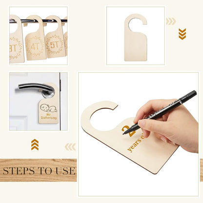 25 Pieces Closet Divider Set, 24 Wooden Separators, Marker Pen