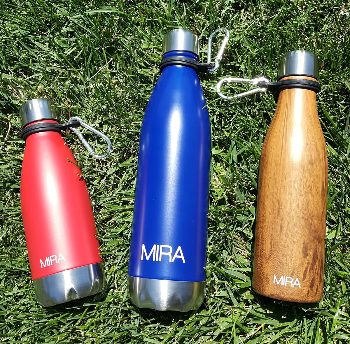 Durable Silicone Carrier with Carabiner Clip | Fits Any 12oz, 17oz and 25oz Cola Shaped Water Bottles for Outdoor Activities or Daily Use