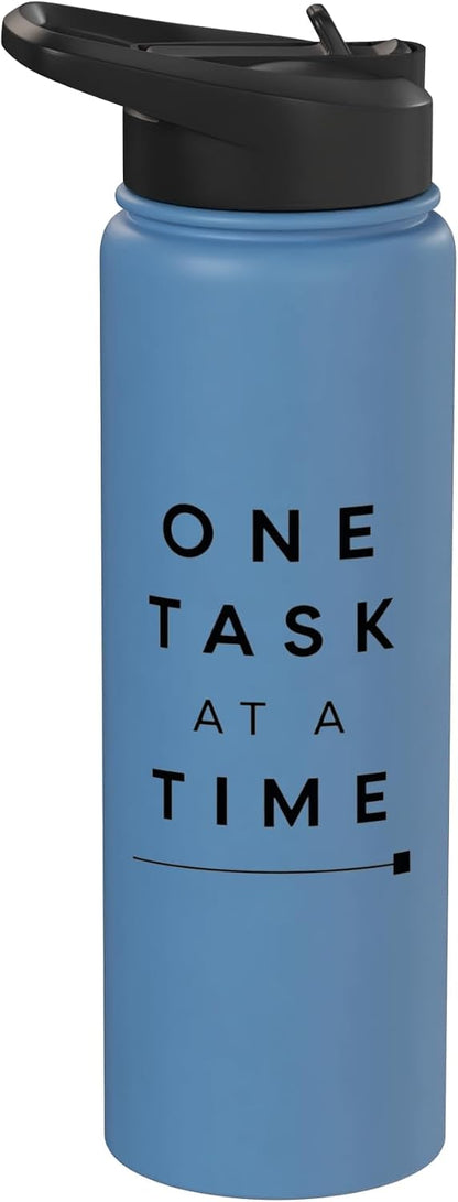 One Task At A Time Minimal Focus Productivity Shirt Stainless Steel Insulated Water Bottle
