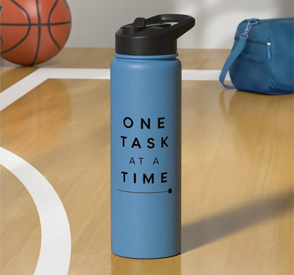 One Task At A Time Minimal Focus Productivity Shirt Stainless Steel Insulated Water Bottle