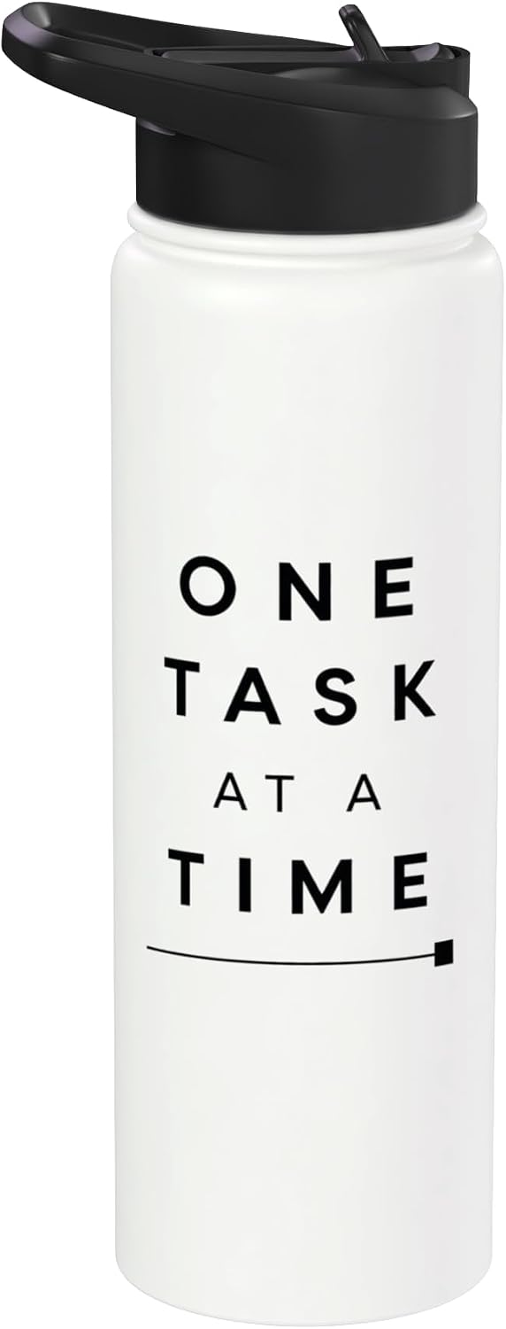 One Task At A Time Minimal Focus Productivity Shirt Stainless Steel Insulated Water Bottle