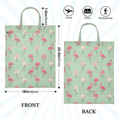 Flamingos Checkered Waterproof Travel Laundry Bag Washable Set of 2