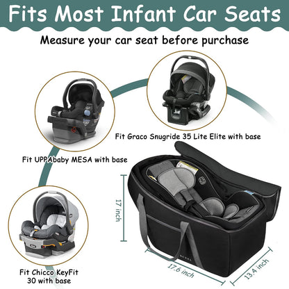 SCTEL Car Seat Travel Bag Fit Graco SnugRide 35 Lite and Base, with Pouch