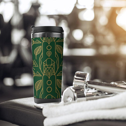 13oz Insulated Travel Coffee Mug Reusable Coffee Cup Water Bottle | Peel And Stick Art Deco Travel Mug with Leak Proof Lid Double Wall Stainless Steel Coffee Tumbler Personalized Gift