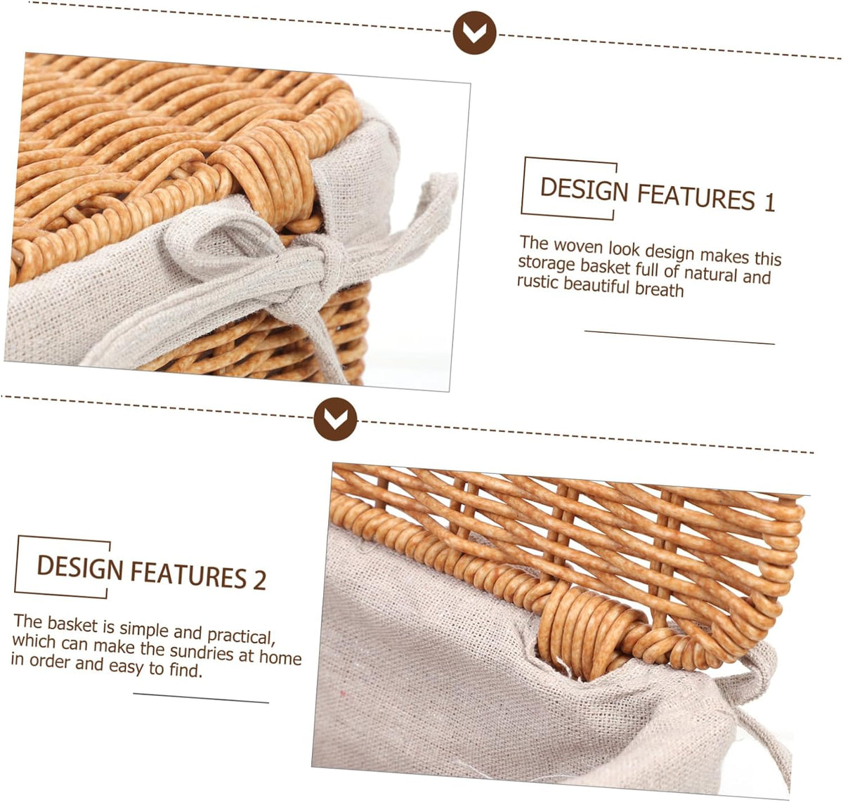 Multi-purpose Storage Basket Lid Boys and Girls Toy Organizer Woven Hamper for Laundry Decorative Box