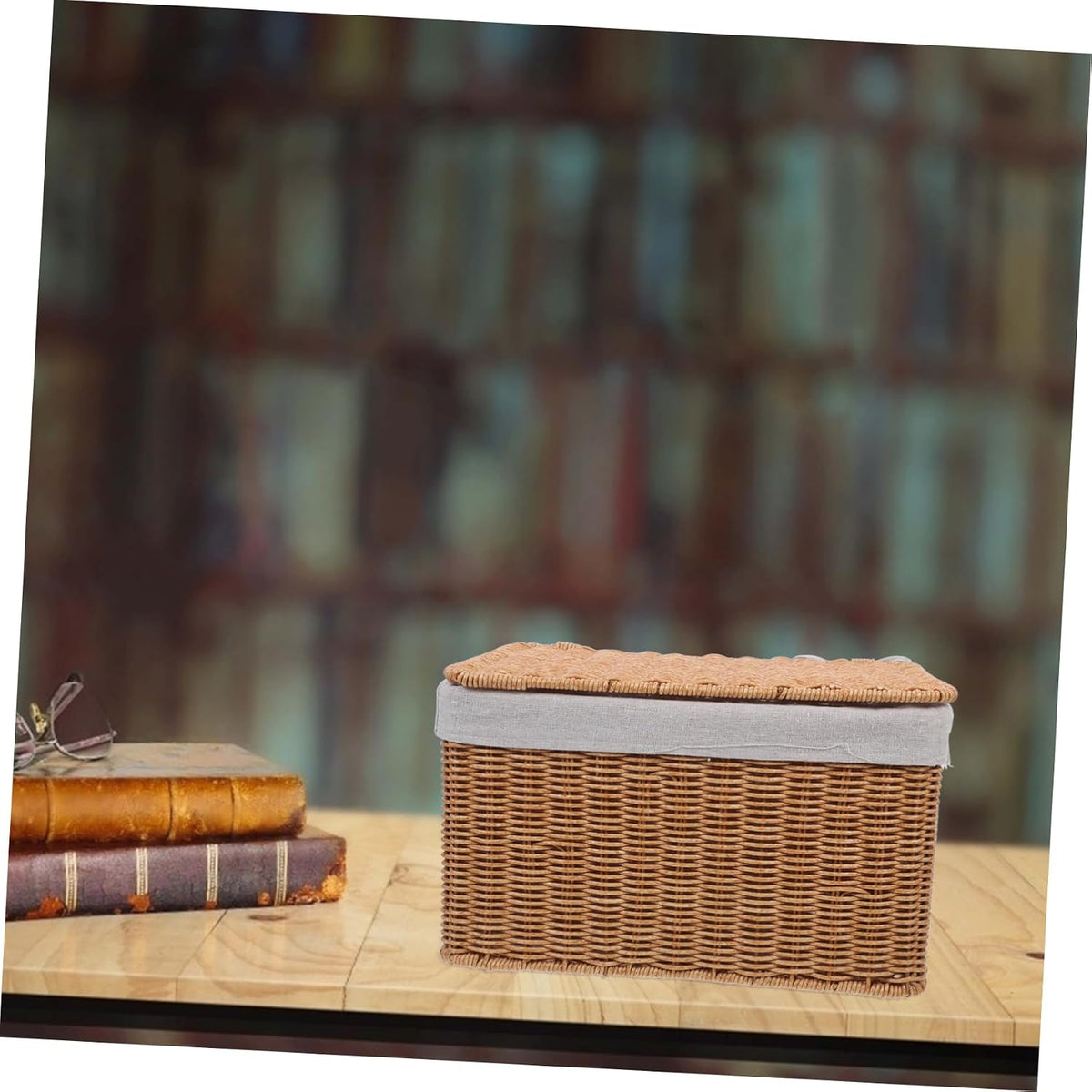 Multi-purpose Storage Basket Lid Boys and Girls Toy Organizer Woven Hamper for Laundry Decorative Box