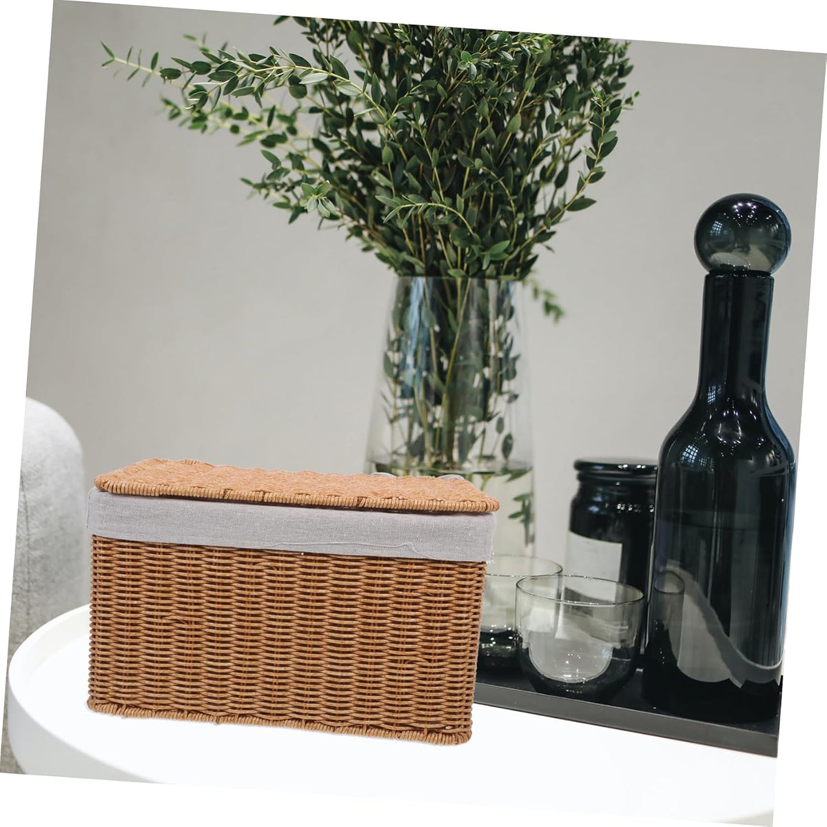 Multi-purpose Storage Basket Lid Boys and Girls Toy Organizer Woven Hamper for Laundry Decorative Box
