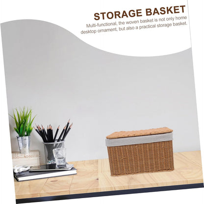 Multi-purpose Storage Basket Lid Boys and Girls Toy Organizer Woven Hamper for Laundry Decorative Box