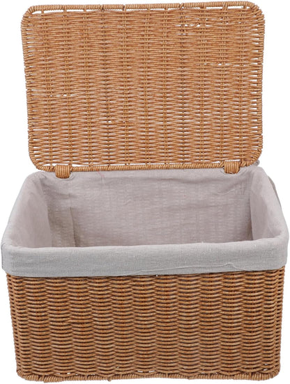 Multi-purpose Storage Basket Lid Boys and Girls Toy Organizer Woven Hamper for Laundry Decorative Box