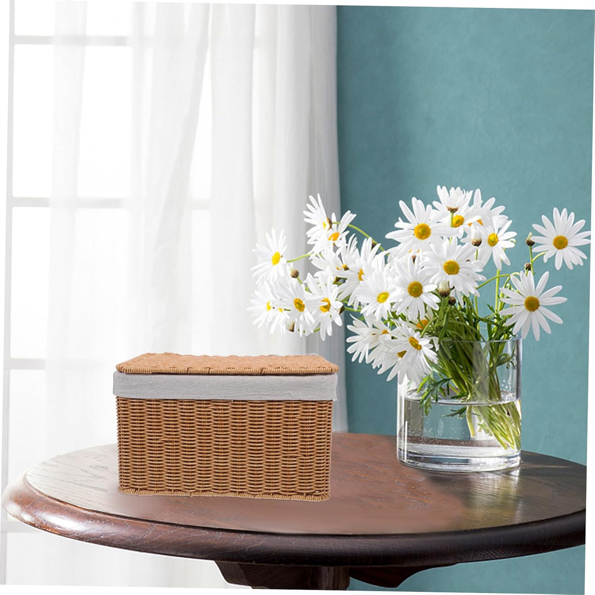 Multi-purpose Storage Basket Lid Boys and Girls Toy Organizer Woven Hamper for Laundry Decorative Box