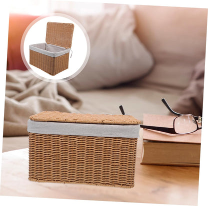 Multi-purpose Storage Basket Lid Boys and Girls Toy Organizer Woven Hamper for Laundry Decorative Box