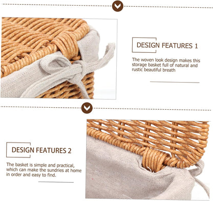 Multi-purpose Storage Basket Lid Boys and Girls Toy Organizer Woven Hamper for Laundry Decorative Box