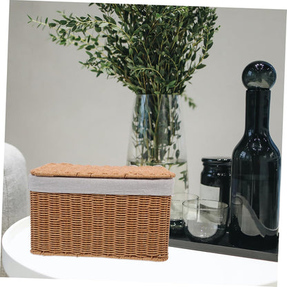 Multi-purpose Storage Basket Lid Boys and Girls Toy Organizer Woven Hamper for Laundry Decorative Box