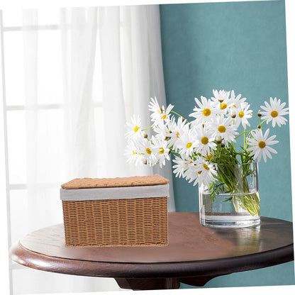 Multi-purpose Storage Basket Lid Boys and Girls Toy Organizer Woven Hamper for Laundry Decorative Box