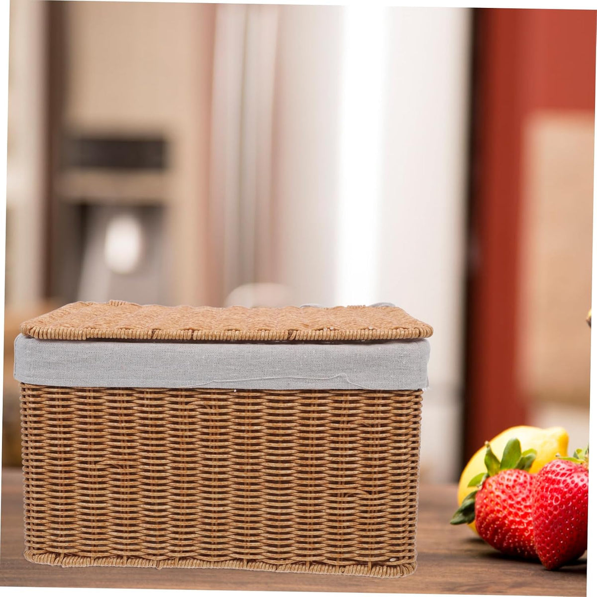 Multi-purpose Storage Basket Lid Boys and Girls Toy Organizer Woven Hamper for Laundry Decorative Box