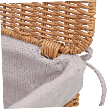 Multi-purpose Storage Basket Lid Boys and Girls Toy Organizer Woven Hamper for Laundry Decorative Box