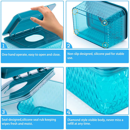 Wet Baby Wipes Dispenser - Large Capacity Wipe Holder Seal-Designed Dust-Proof Wet Wipes Container Keep Diaper Wipes Fresh