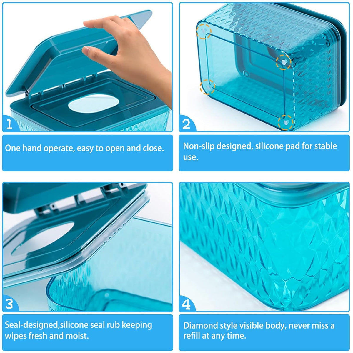 Wet Baby Wipes Dispenser - Large Capacity Wipe Holder Seal-Designed Dust-Proof Wet Wipes Container Keep Diaper Wipes Fresh