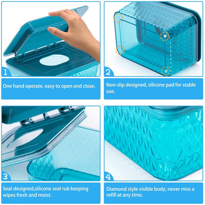 Wet Baby Wipes Dispenser - Large Capacity Wipe Holder Seal-Designed Dust-Proof Wet Wipes Container Keep Diaper Wipes Fresh