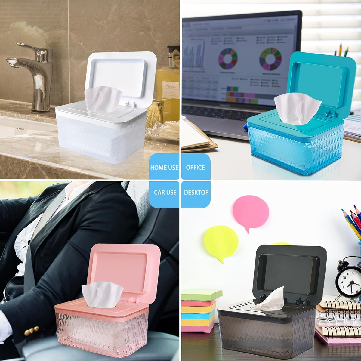 Wet Baby Wipes Dispenser - Large Capacity Wipe Holder Seal-Designed Dust-Proof Wet Wipes Container Keep Diaper Wipes Fresh
