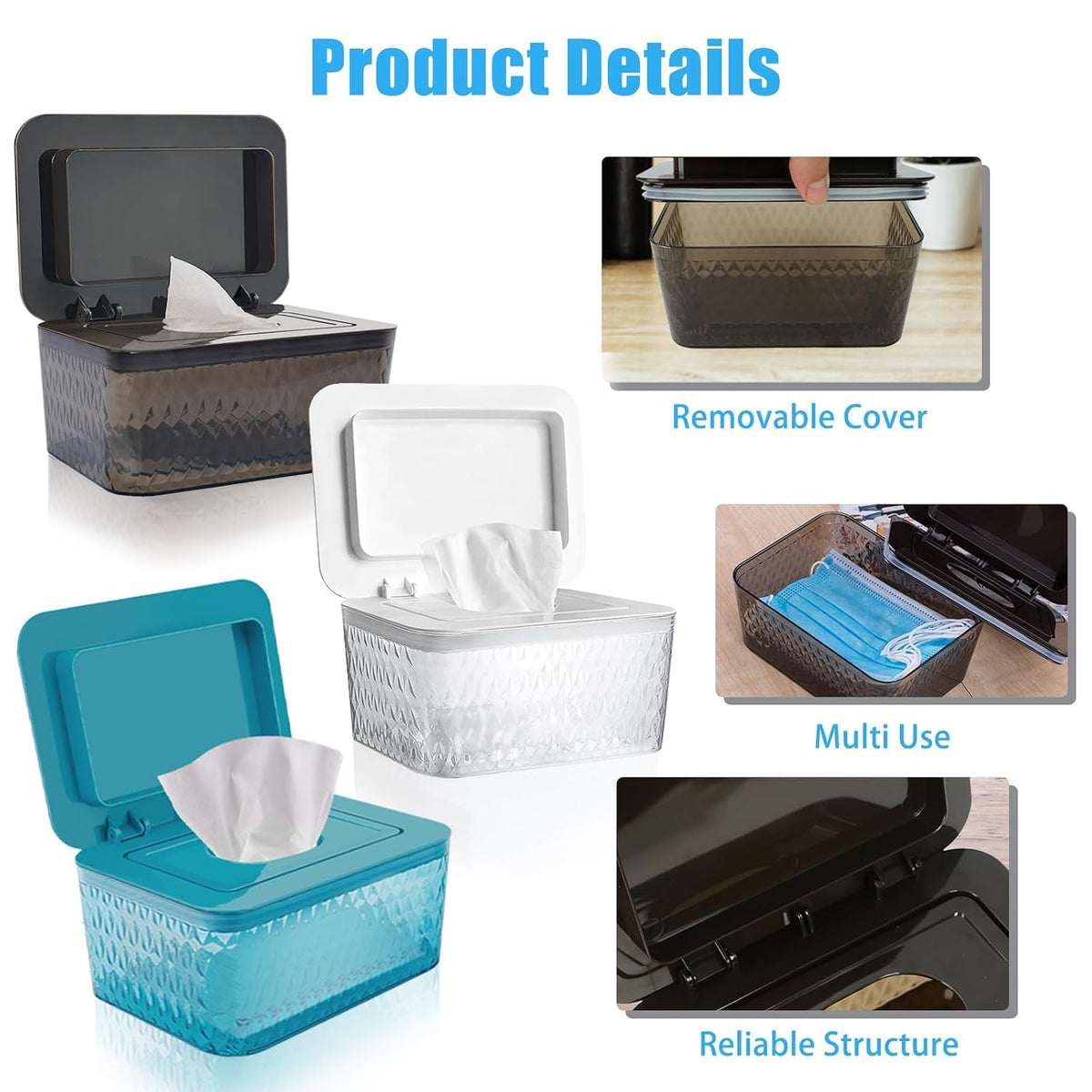 Wet Baby Wipes Dispenser - Large Capacity Wipe Holder Seal-Designed Dust-Proof Wet Wipes Container Keep Diaper Wipes Fresh