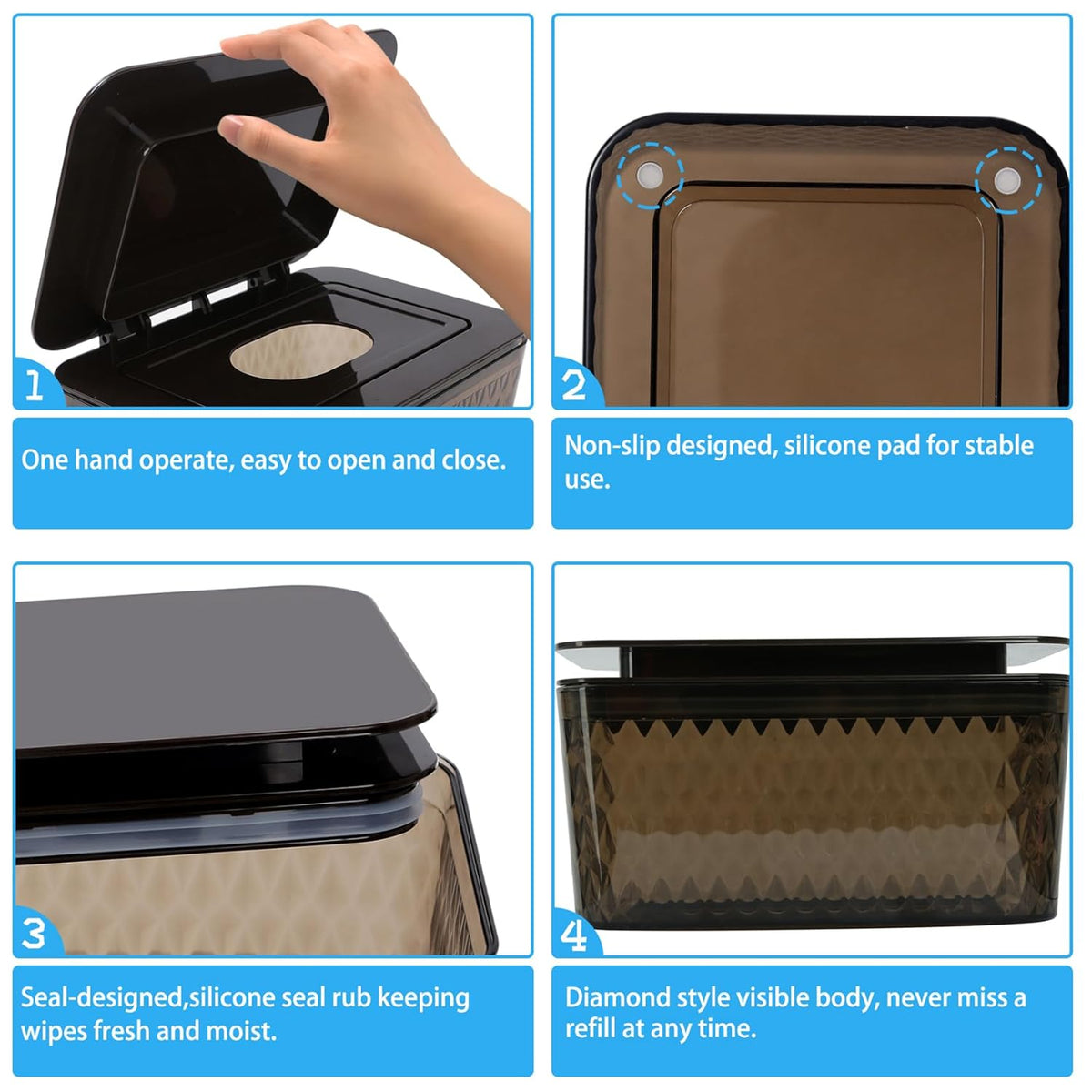 Wet Baby Wipes Dispenser - Large Capacity Wipe Holder Seal-Designed Dust-Proof Wet Wipes Container Keep Diaper Wipes Fresh