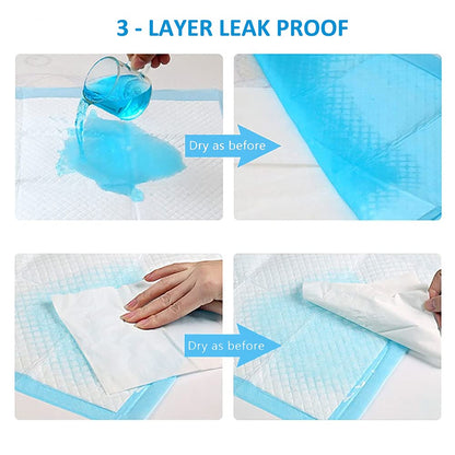 50 Pack 3-Layer Leak-Proof Disposable Changing Pads for Baby