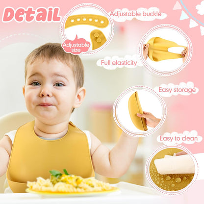 Silicone Bibs for Baby Waterproof Silicone Bib