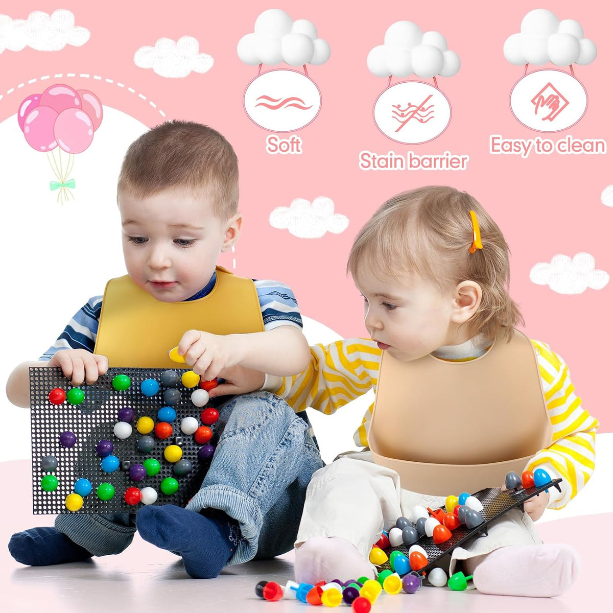 Silicone Bibs for Baby Waterproof Silicone Bib