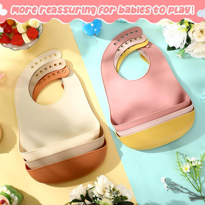 Silicone Bibs for Baby Waterproof Silicone Bib