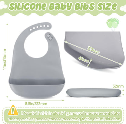 Silicone Bibs for Baby Waterproof Silicone Bib