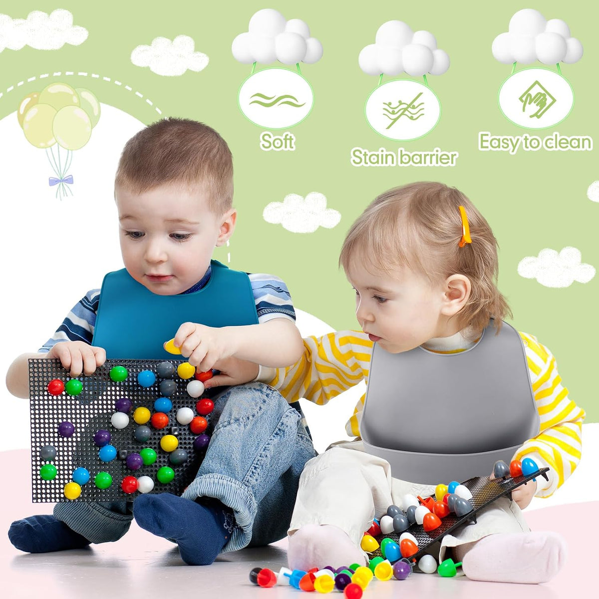 Silicone Bibs for Baby Waterproof Silicone Bib