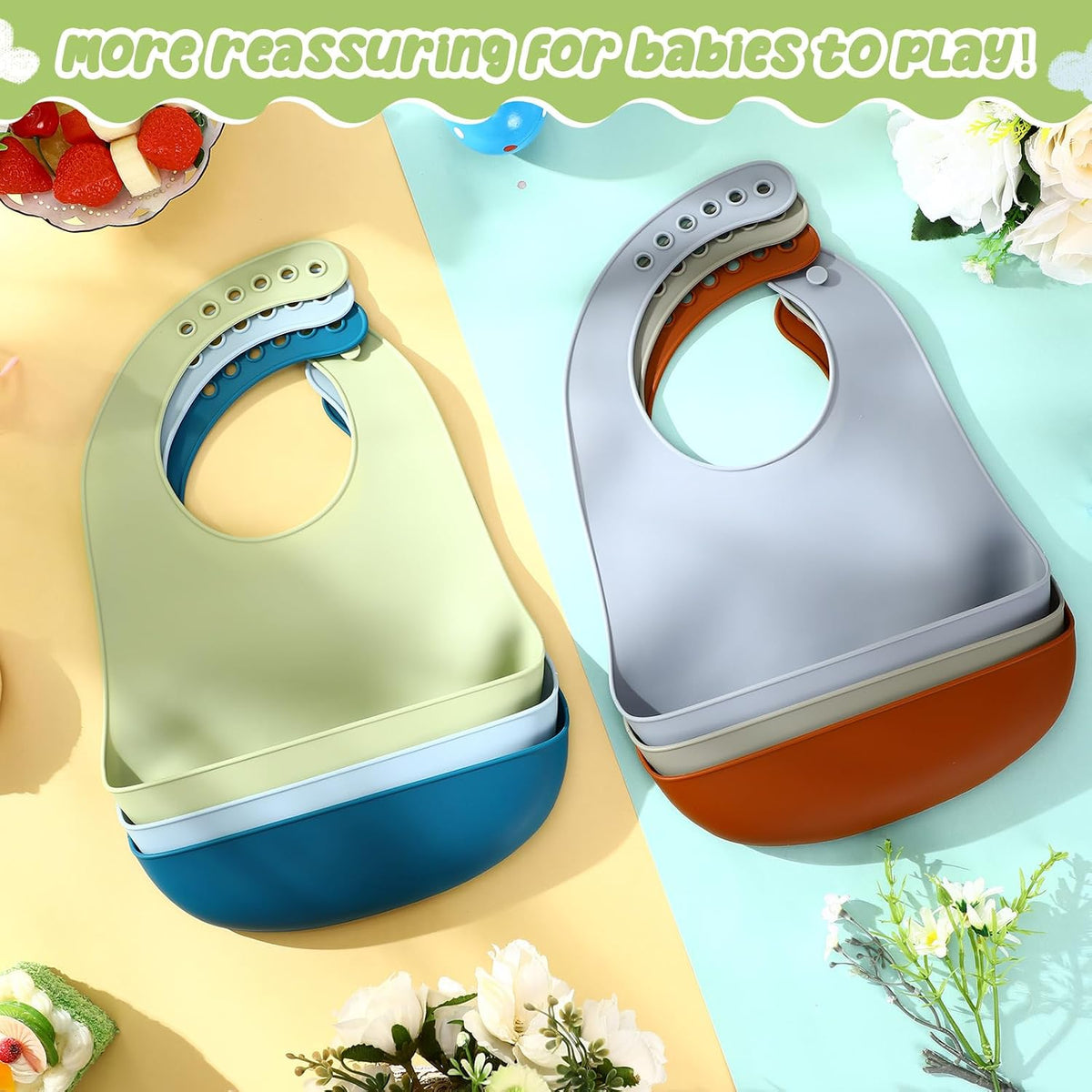 Silicone Bibs for Baby Waterproof Silicone Bib