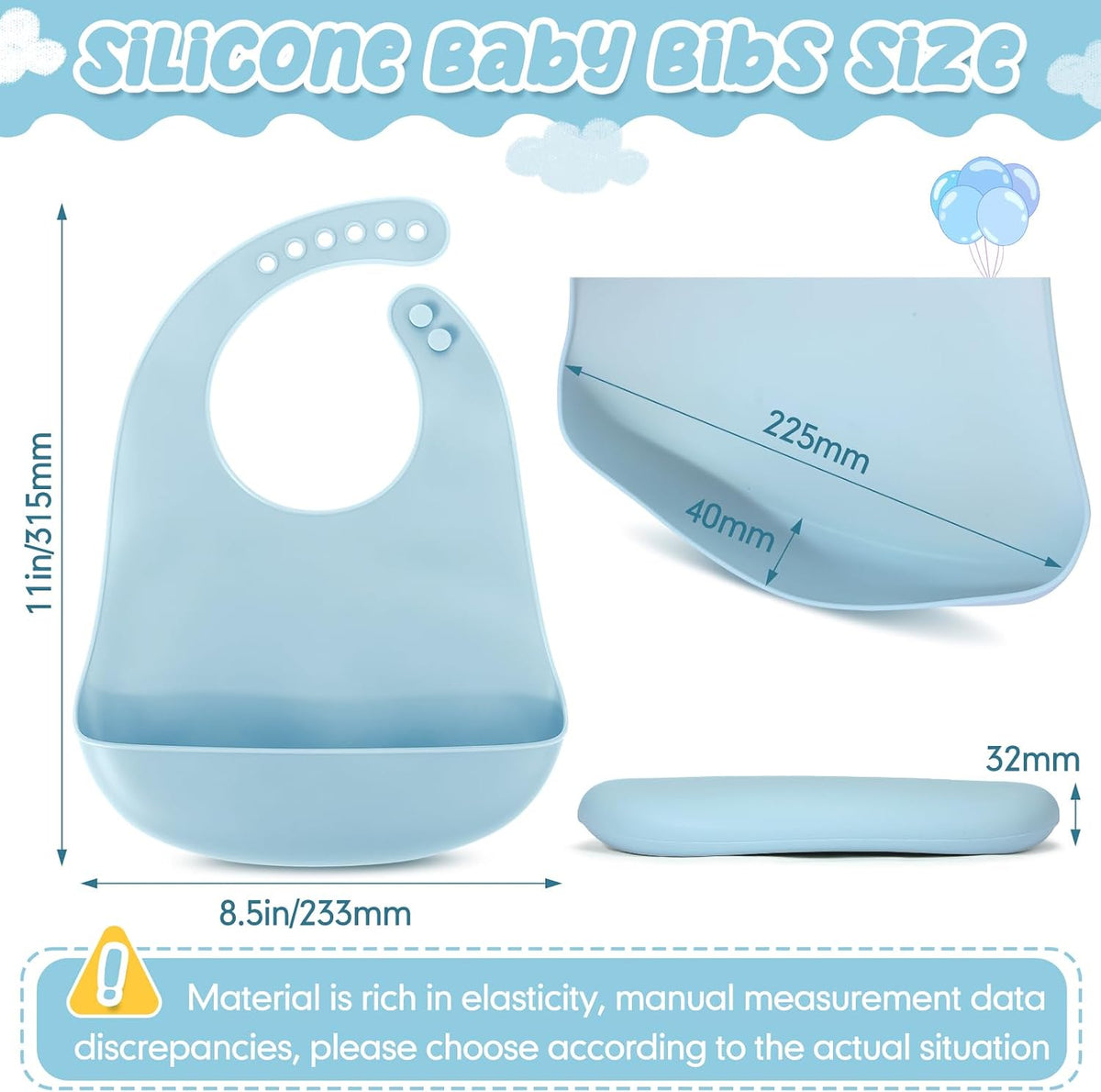 Silicone Bibs for Baby Waterproof Silicone Bib