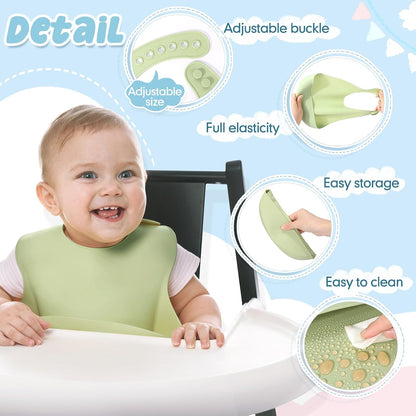 Silicone Bibs for Baby Waterproof Silicone Bib