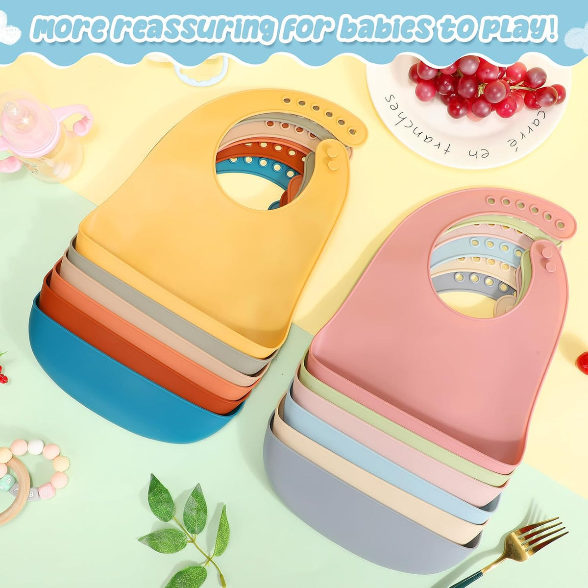 Silicone Bibs for Baby Waterproof Silicone Bib