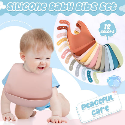 Silicone Bibs for Baby Waterproof Silicone Bib