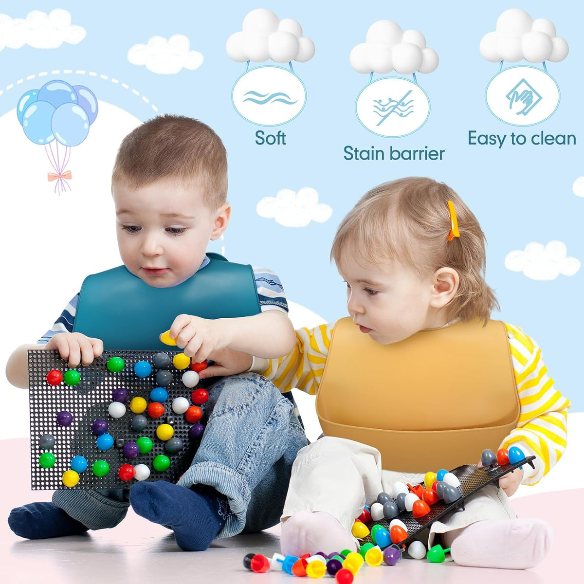 Silicone Bibs for Baby Waterproof Silicone Bib