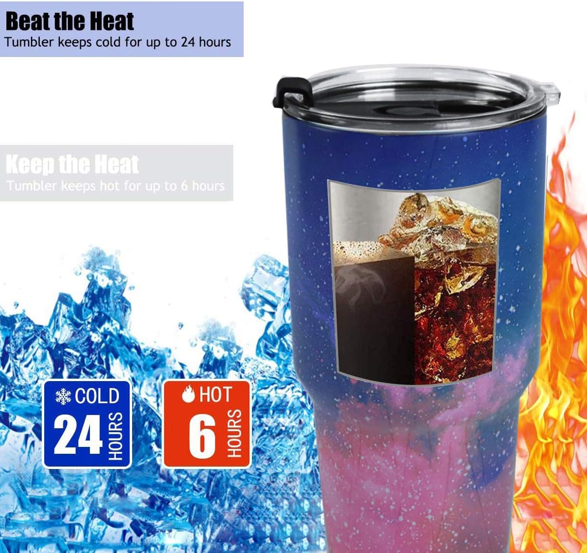 30oz Tumbler Double Wall Stainless Steel Vacuum Insulated Travel Mug with Splash-Proof Lid Metal Straw and Brush