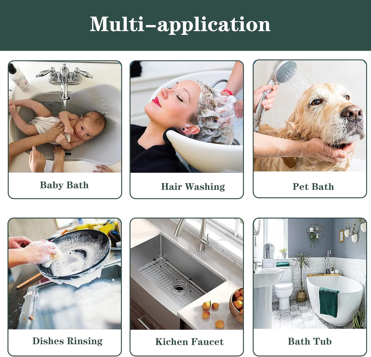 Tub faucet spayer attachment,Bathtub Shower Head Sink-Faucet with 5 Adapters, 79" Hose for Pet Dog Rinse, Baby Bath & Hair washing, ON/OFF Extension for Tub Faucet, Utility Sink, Garden,Bathroom