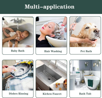 Tub faucet spayer attachment,Bathtub Shower Head Sink-Faucet with 5 Adapters, 79" Hose for Pet Dog Rinse, Baby Bath & Hair washing, ON/OFF Extension for Tub Faucet, Utility Sink, Garden,Bathroom