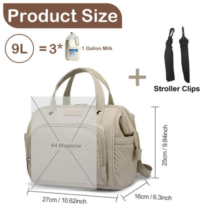 Small Diaper Bag for Women, 4 in 1 Mini Baby Bag (Dark Gray)