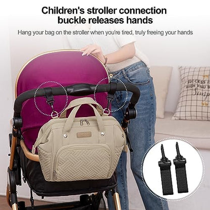 Small Diaper Bag for Women, 4 in 1 Mini Baby Bag (Dark Gray)