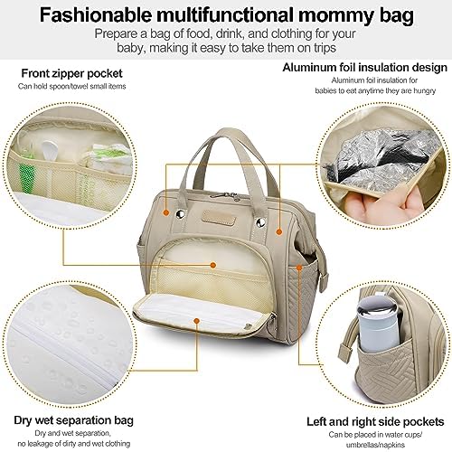 Small Diaper Bag for Women, 4 in 1 Mini Baby Bag (Dark Gray)