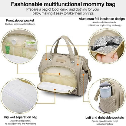 Small Diaper Bag for Women, 4 in 1 Mini Baby Bag (Dark Gray)