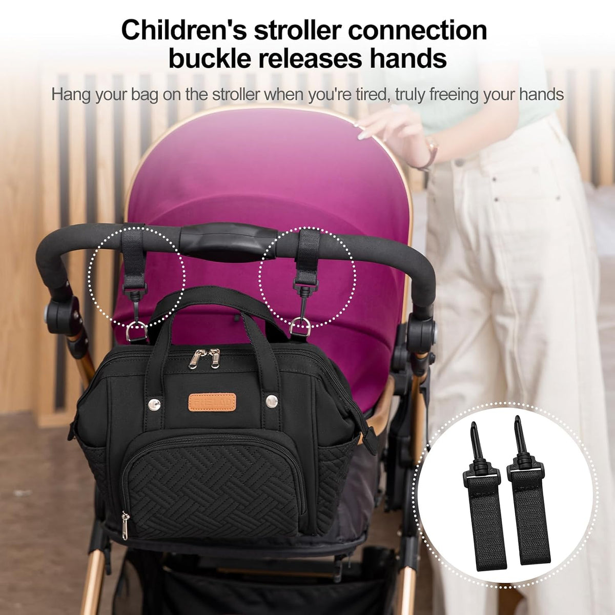 Small Diaper Bag for Women, 4 in 1 Mini Baby Bag (Dark Gray)