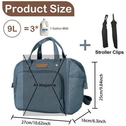 Small Diaper Bag for Women, 4 in 1 Mini Baby Bag (Dark Gray)