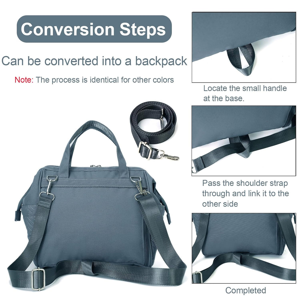 Small Diaper Bag for Women, 4 in 1 Mini Baby Bag (Dark Gray)