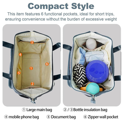 Small Diaper Bag for Women, 4 in 1 Mini Baby Bag (Dark Gray)