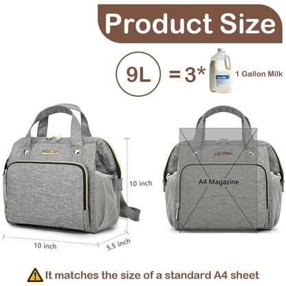 Small Diaper Bag for Women, 4 in 1 Mini Baby Bag (Dark Gray)